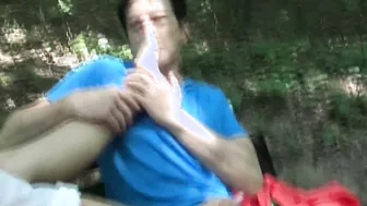 Outdoor Feet Smelling Hand Job