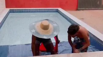 Renan Martins Pantaneiro Jumping With Me Inside The Pool Of Producer PJTX