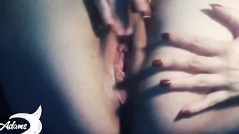College Coed's Red Underwear Fingers & Rubs Her Giant Puffy Nipples