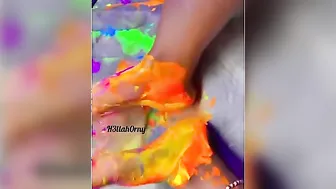 Toes Bondage Friday| WetMessy Glo inside the Dark Paint on Foot