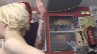 BONDAGE hoe publicly screwed inside bar inside front of voyeurs