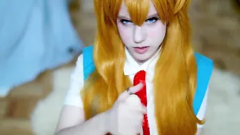 Spoiled Tsundere Asuka give point of view Hand Job – Evangelion Cosplay