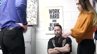 Sloppy tag teaming of perky thief at the office