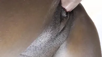 Amazing Black pussy plowed inside doggy style and creampied