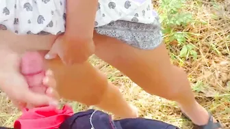 Step Sister Jerks Off Dick With Her Dripping Underwear Until He Ejaculates
