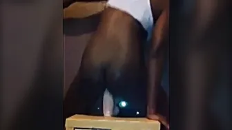 Black freaks enjoying sex toy