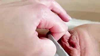 Soak Silk Underwear and Twat after Nipple Orgasm