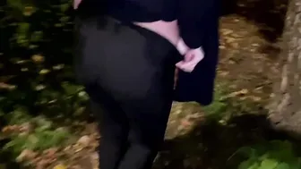Public Amateur Walked around the City Spank your Booty with a Stick. Flashing Snatch  Unshaved Hole Butt.