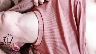 Pretty 18 hard throat banged cum inside throat