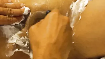 Shaving my Thai Fiances Tight Pink Cunt