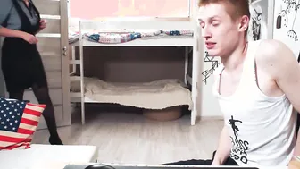 TUTOR4K. Cunning boy seduces old tutor by simulating heart attack