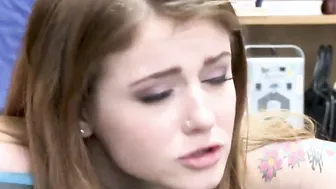 Dark Hair Teenie Nailed Into Security Room After Shoplifting | Rosalyn Sphinx