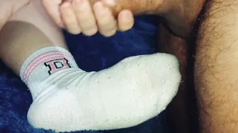 Curious Nymphet Blonde mom White Socks Making Out Devils Pedicure Bushy Vagina Toes Licking Cum Socks Sucking Off