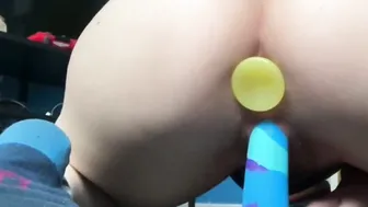 Booty Plug inside Butt while Fucking Twat