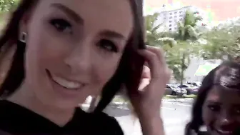beauty 3 babes banged into three-way with vulgar guy inside