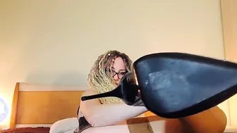 Mom dangling shoes