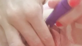 Young slender woman brought herself to orgasm with a dildo