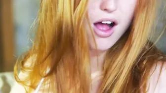 Big Boobed Dark Hair Licks Hot Redheads Bald Snatch before having her Booty Finger Fucked