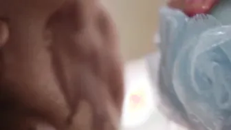 Black step-daughter drilled into the toilet