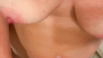 Quickie shower banged with sexy Bombshell lovers