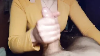 I Jerk my Stepbros Rough Cock Big Cummed