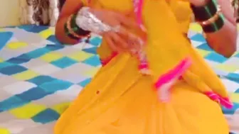 Yellow saree blouse petticoat