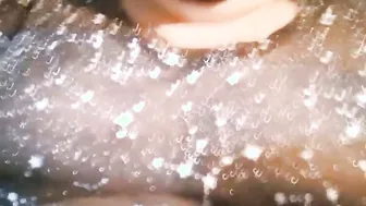 BBW Driving Wearing ONLY a Lace Blouse