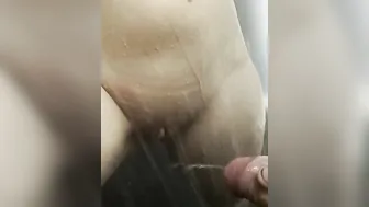 Shaving  Peeing on Cunt + Dick Ring Fucking LEAKING Cock