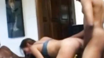 double penetration Anal Three-Way for Ginger mom just to make Cum