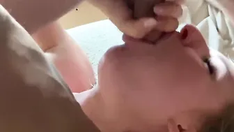 College chick Squirt with Cum into the Mouth