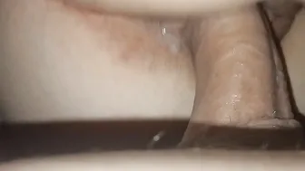 From behind Jizzed Twat Close up