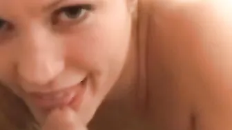 Blonde Goddess has Perfect Titties Oral Sex Time with Jizzed