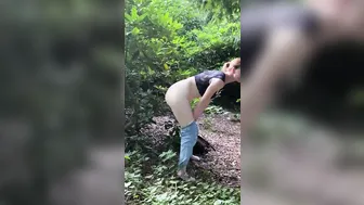 Nervous Skank Pisses inside Outside Park