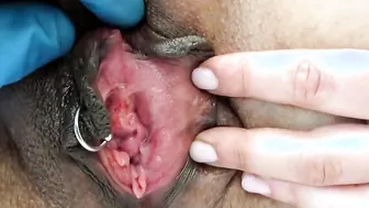 Gape my pirsing twat and watch huge clitor