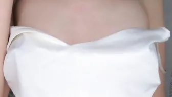 Boobies dark hair massage nipples with oil and plays with them
