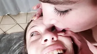 Gets a Cummed inside my Eye just for a Chubby Skank to Lick out | FFM 3Some | Double Hand Job