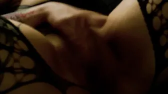 Tattoed women Smokes Hookah and Plays with her Snatch
