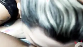 Sucking Off young bimboss large clitoris into the vehicle
