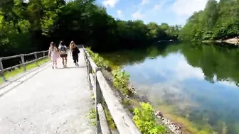 Extrem risky outside hand job at lake - People really close