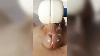 Hitachi Wand Milking So Much Pre Cum Out Part one