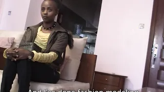 Collared Ebony Hoe Drooling over Bosss Penis