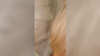 Slim Blonde Fucked inside Shower point of view