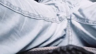 Bbw wetting and masturbating til orgasm into piss soaked jeans