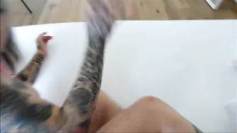 Tattooed Tattoo Onlyfan Bombshell getting her Twat Pounded Rough pov