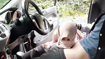 I pulled out my penis inside front of shy muslim