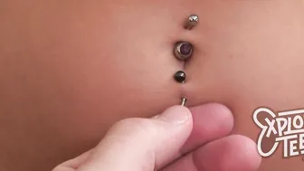 Teenage Cutie's Piercing Adventure - Close-Up POV Blowjob & Pussy Play