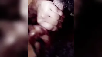 Beauty Whore Blows  Fucks Gigantic Cock 2 Hands  Lots of Spit