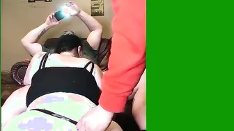 Hottie Gigantic Butt Wifey Slips Stepsons Penis inside her Mouth Quickly Turns in Double Cuckold Bj