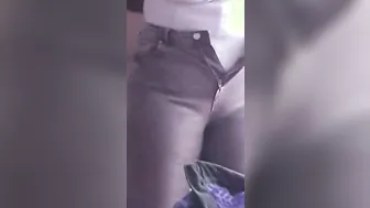 Step Cougar Plowed through Hole inside new Jeans and Cum into Mouth (step Son Ejaculate)
