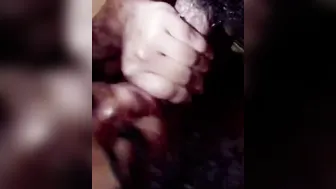 Babe Whore Blows  Fucks Cock with both Hands while Spitting